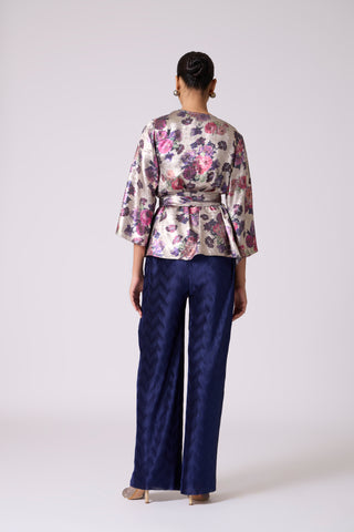Vanessa Set - Metallic Grey & Navy