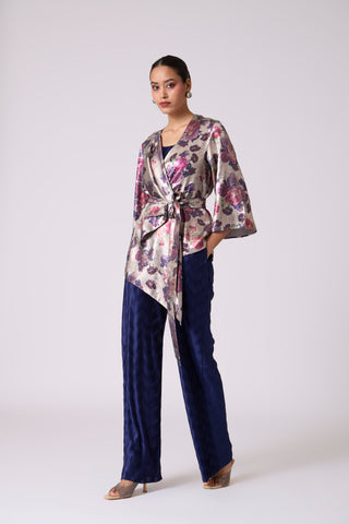 Vanessa Set - Metallic Grey & Navy
