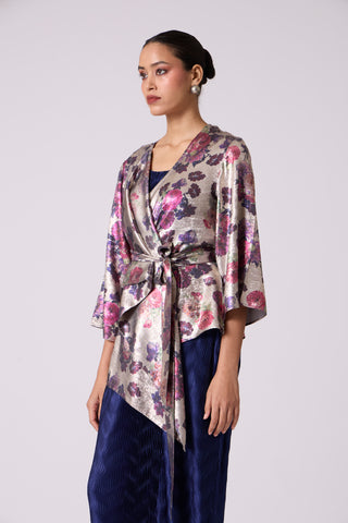 Vanessa Jacket - Metallic Grey & Navy