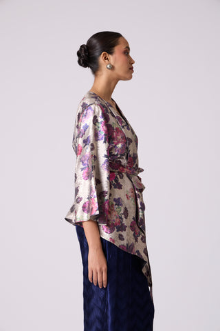 Vanessa Jacket - Metallic Grey & Navy