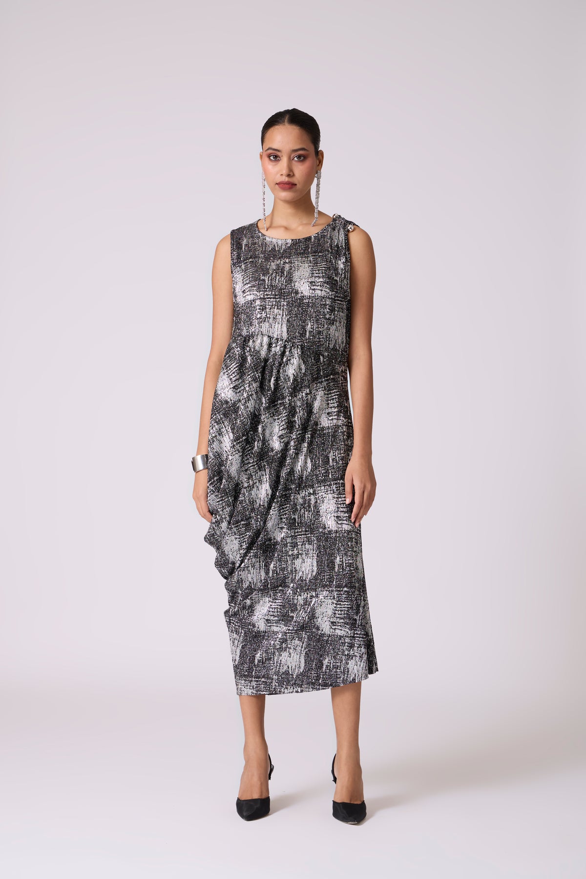 Rosaline Dress - Black & Silver