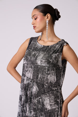 Rosaline Dress - Black & Silver