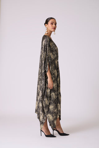 Valenza Dress - Black & Gold