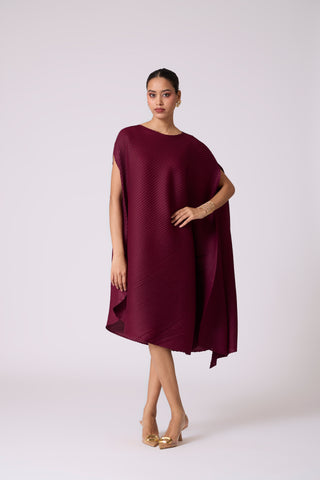 Lanna Drape Dress - Burgundy