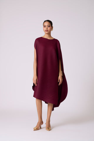 Lanna Drape Dress - Burgundy