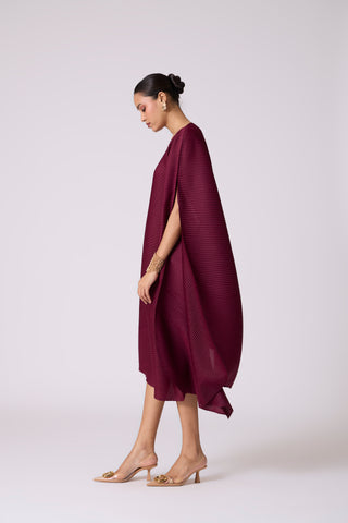 Lanna Drape Dress - Burgundy
