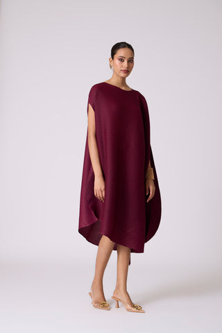 Lanna Drape Dress - Burgundy