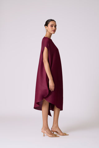 Lanna Drape Dress - Burgundy