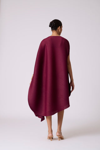 Lanna Drape Dress - Burgundy