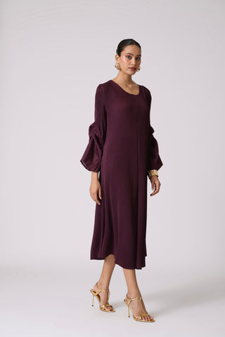 Meredith Dress - Wine Purple