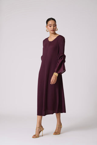 Meredith Dress - Wine Purple