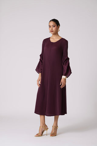 Meredith Dress - Wine Purple