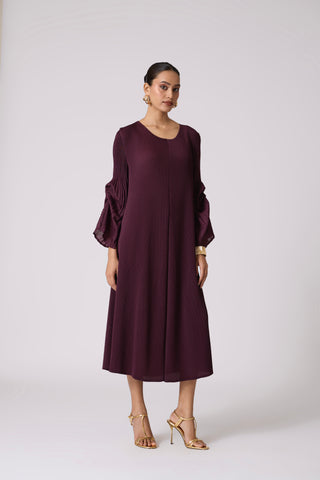 Meredith Dress - Wine Purple