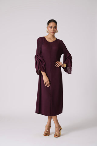 Meredith Dress - Wine Purple