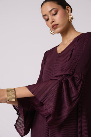 Meredith Dress - Wine Purple