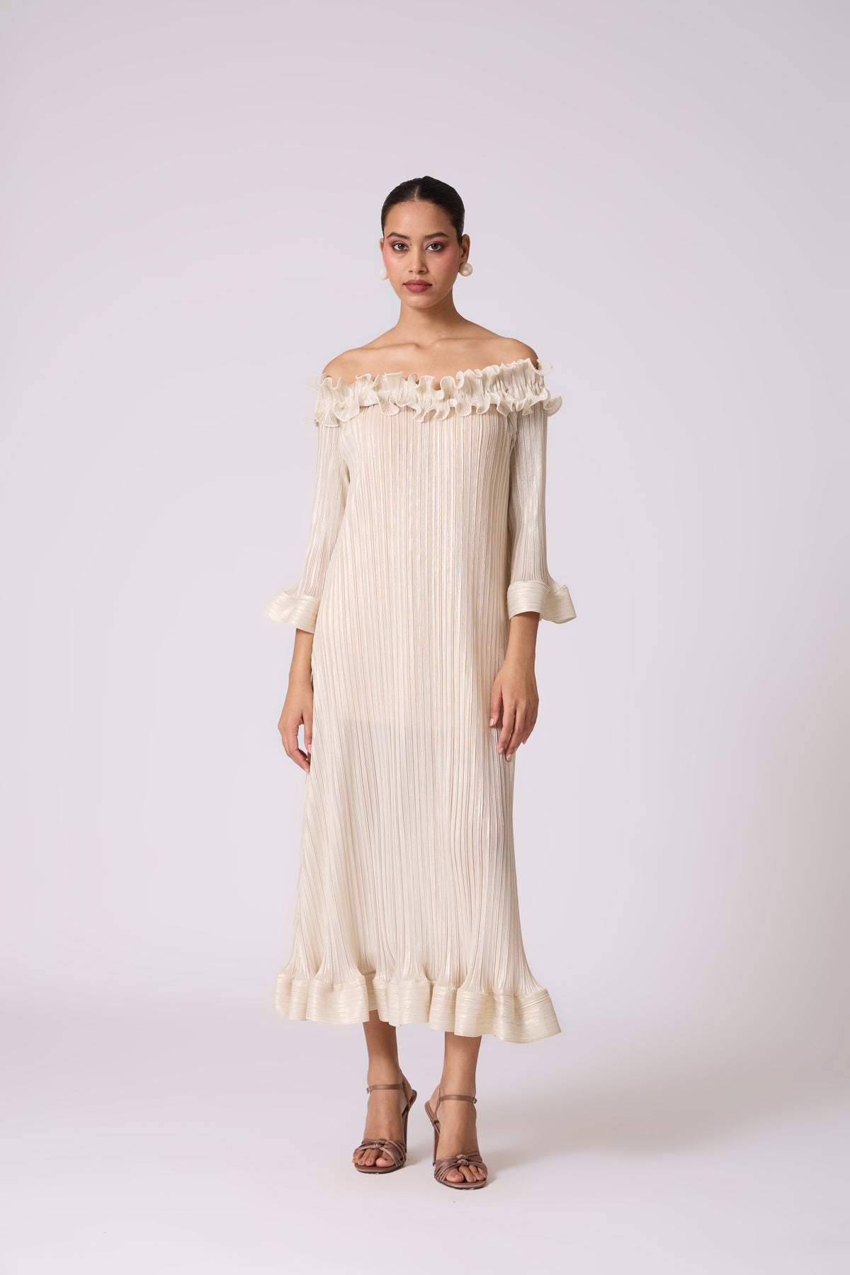 Micayla Dress - Metallic Ivory