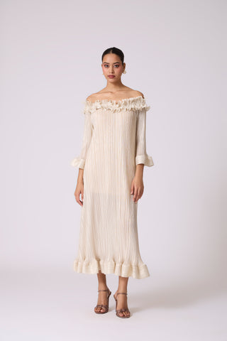 Micayla Dress - Metallic Ivory