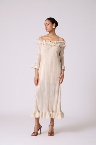 Micayla Dress - Metallic Ivory