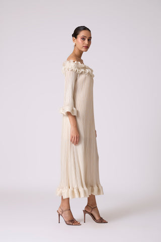 Micayla Dress - Metallic Ivory