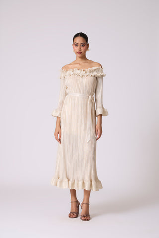Micayla Dress - Metallic Ivory