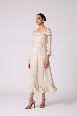 Micayla Dress - Metallic Ivory