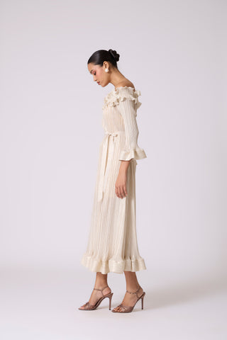 Micayla Dress - Metallic Ivory