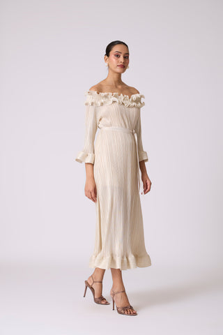 Micayla Dress - Metallic Ivory