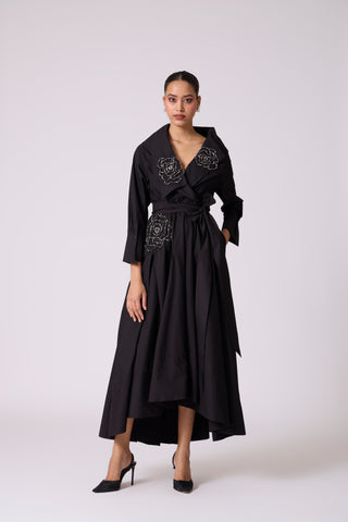 Zora Applique Dress - Black