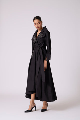 Zora Applique Dress - Black