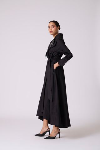 Zora Applique Dress - Black