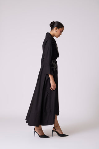 Zora Applique Dress - Black