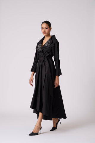 Zora Applique Dress - Black