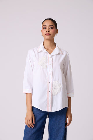 Lucien Applique Shirt - Bright White