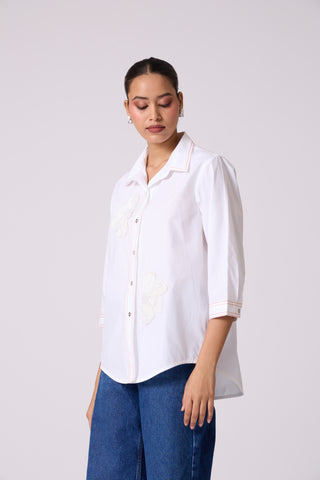 Lucien Applique Shirt - Bright White