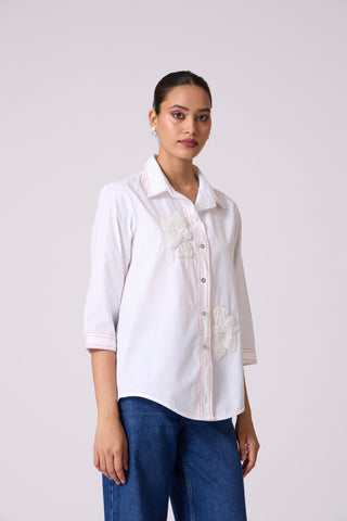Lucien Applique Shirt - Bright White