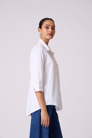 Lucien Applique Shirt - Bright White