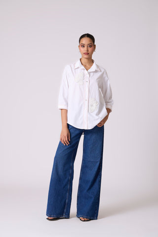 Lucien Applique Shirt - Bright White