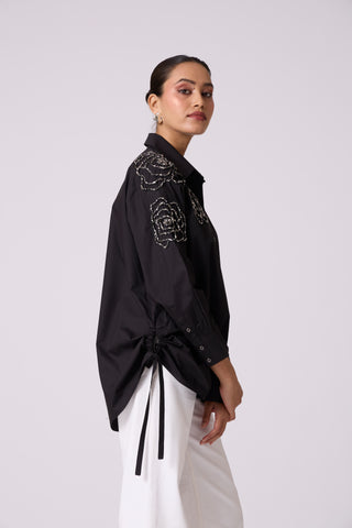 Ian Applique Shirt - Black