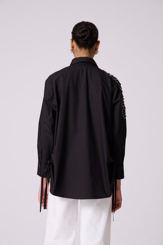 Ian Applique Shirt - Black