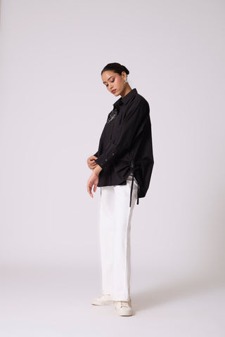 Ian Applique Shirt - Black