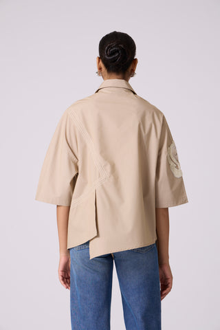 Asher Applique Shirt - Khaki