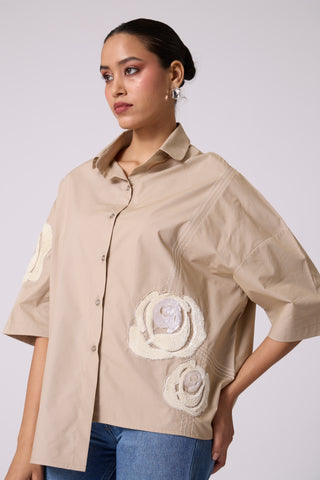 Asher Applique Shirt - Khaki