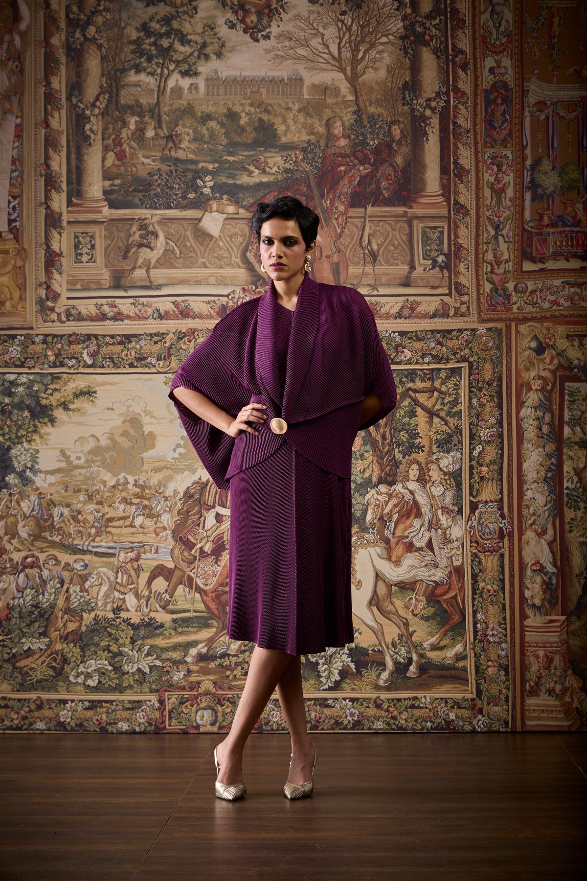 Fabiola Dress - Wine Purple