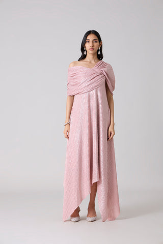 Juliana Dress - Chevron Pink Frost