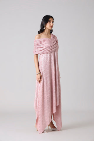 Juliana Dress - Chevron Pink Frost