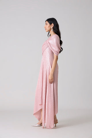 Juliana Dress - Chevron Pink Frost