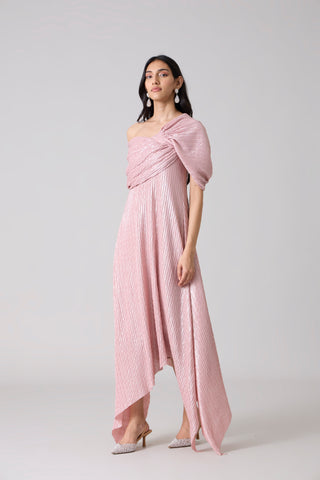 Juliana Dress - Chevron Pink Frost