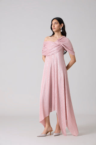 Juliana Dress - Chevron Pink Frost