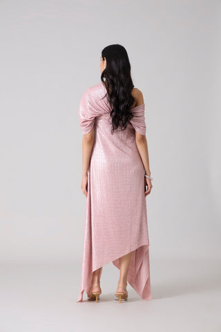 Juliana Dress - Chevron Pink Frost