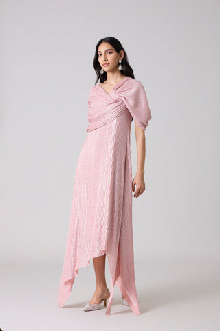 Juliana Dress - Chevron Pink Frost